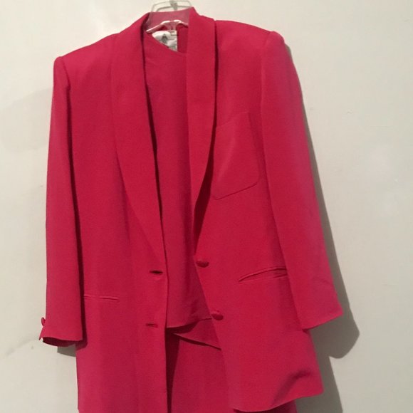 Austin Reed 100% Silk Size 8 Pink Skirt Suit - Picture 1 of 8